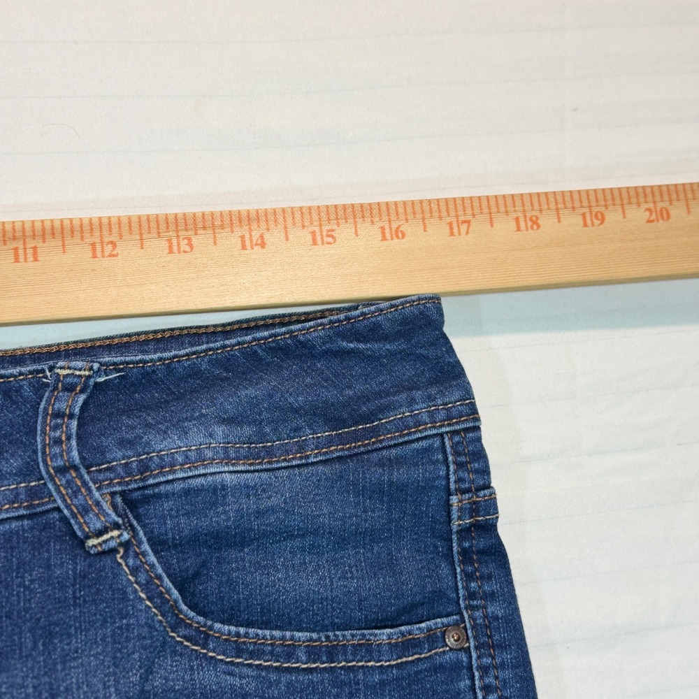 Y2K Curvy Skinny Distressed Stretch Jeans Dark Wash Size 12 - Picture 5 of 7